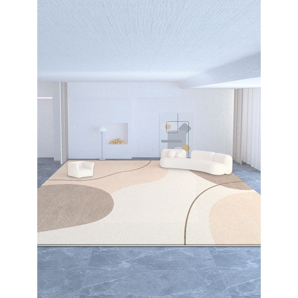 Círculo velo tapete sala de estar luz luxo high-end high-end sem enxágue limpável sofá doméstico almofada 2024 novo esti