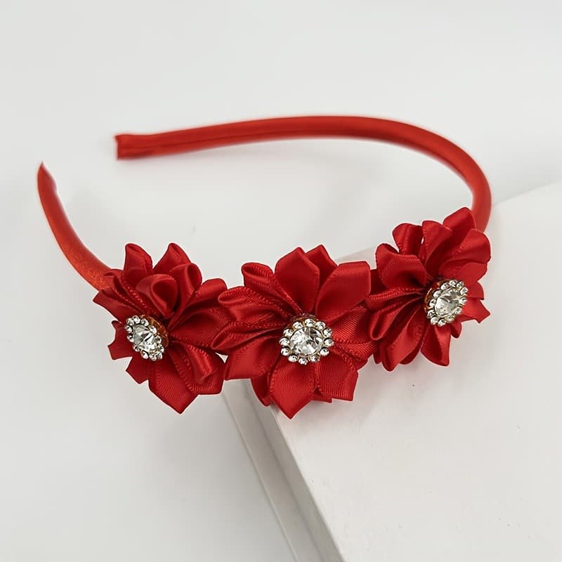 Tiara De Strass Com Flor Costurada À Mão , Acessório De Cabelo Fashion Para Ocasiões Especiais