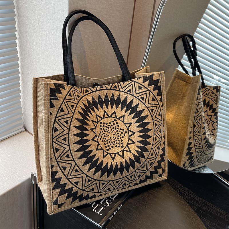 Bolsa de linho de grande capacidade feminina 2023 moda linho portátil mamãe saco estudante classe sacola de um ombro