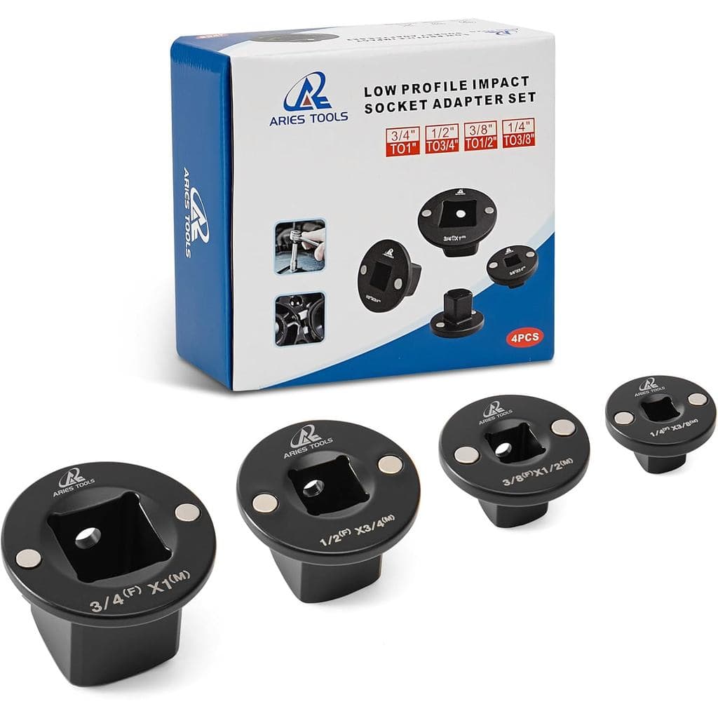 Adaptador para Jogo de Soquetes, Jogo de Soquetes de Impacto de Perfil Baixo Compatível com Chave de Impacto, Chave de T