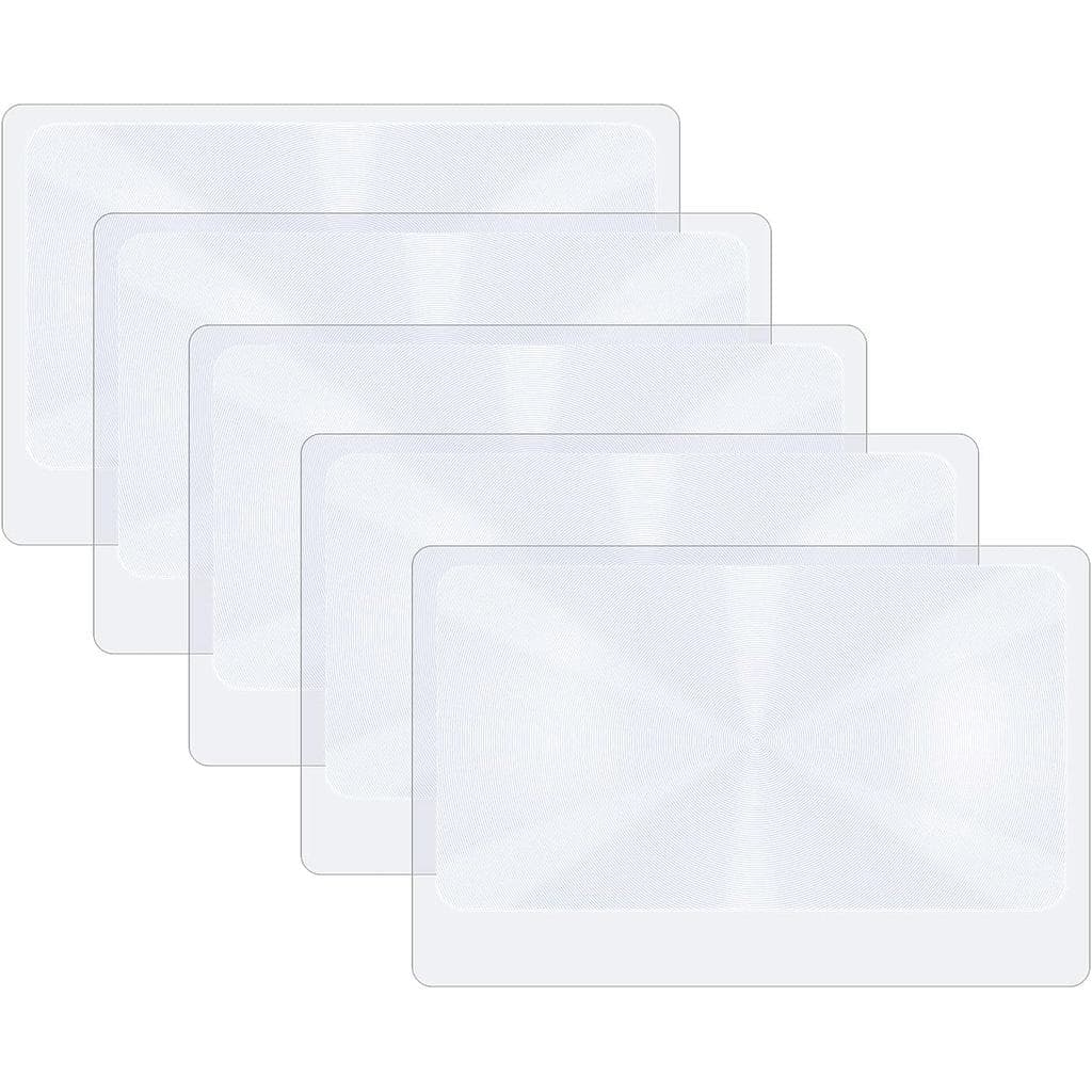 Lupa de Bolso Molain 3X - 5 Lentes Fresnel Portáteis em Formato de Cartão de Crédito, Lentes de Aumento para Carteira, L