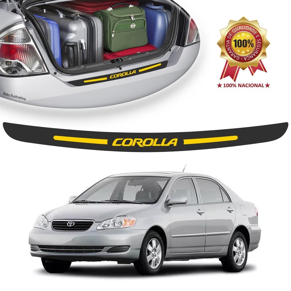 Soleira de Porta Malas Adesivo Protetor Toyota Corolla Universal Carro personalizado