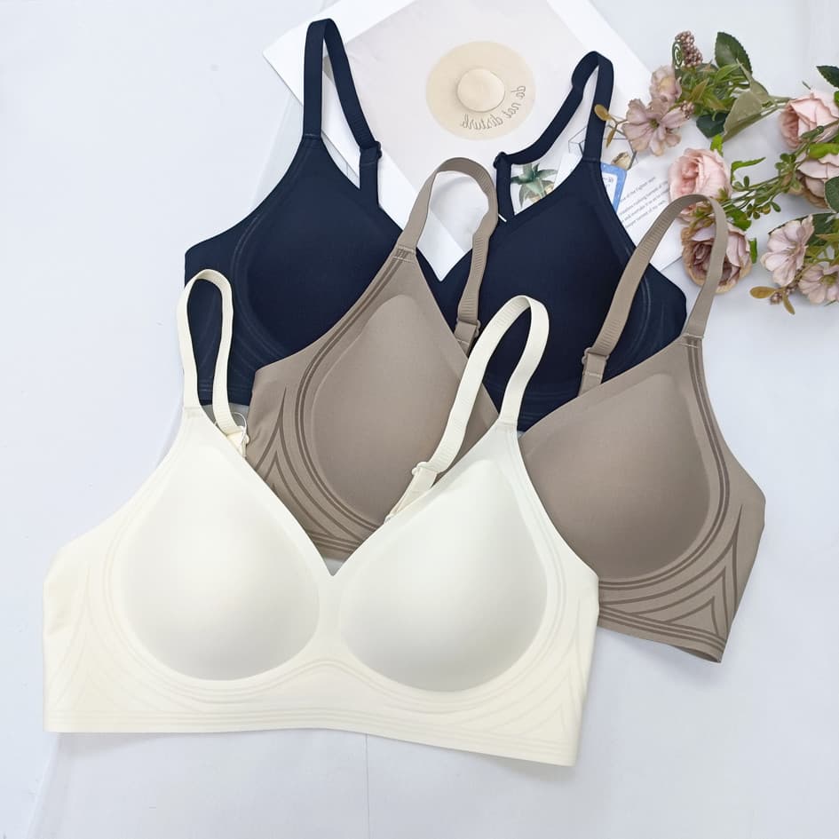 Hollyfen 3301 geléia suporte macio estilo látex roupa interior feminina seios pequenos reunindo seios sem anel de aço su