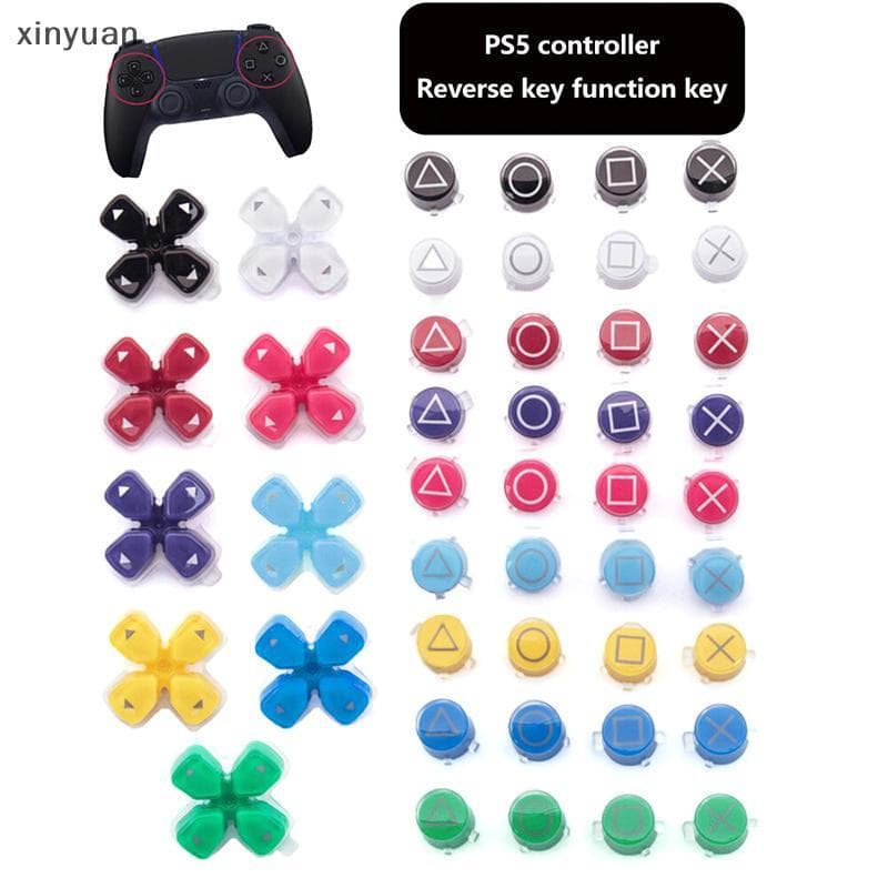 xiny D-pad Botões Joysti Polegar Sti Grip Caps ABXY Botão Conjunto Peça De Reparo Substituição Para PS5 Controlador Game