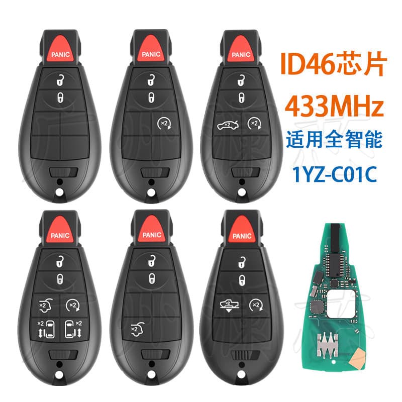Adequado para Jeep Dodge Chrysler 433MHz totalmente inteligente IYZ-C01C chave de controle remoto PCF7945/7953