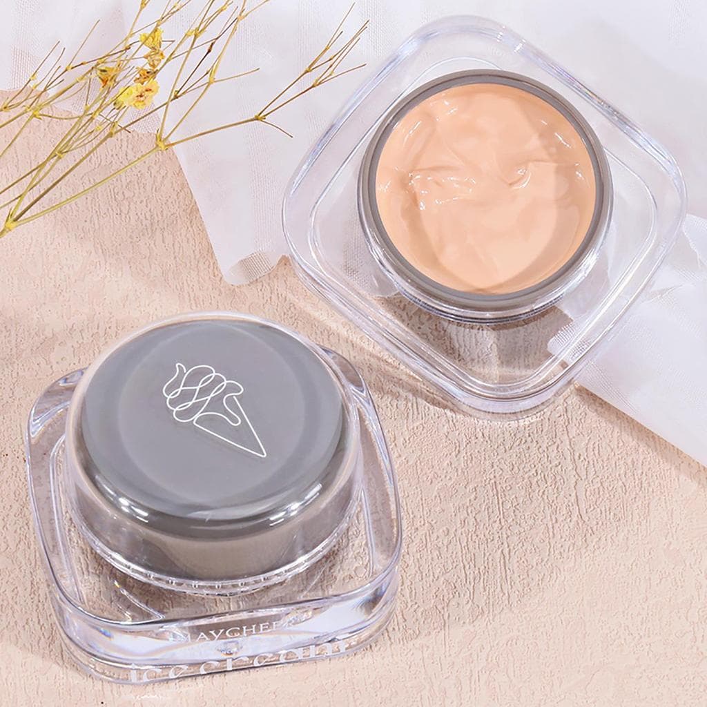 Meiqier sorvete corretivo fundação creme hidratante não-secagem pele cremosa preguiçoso namoro creme de beleza creme de