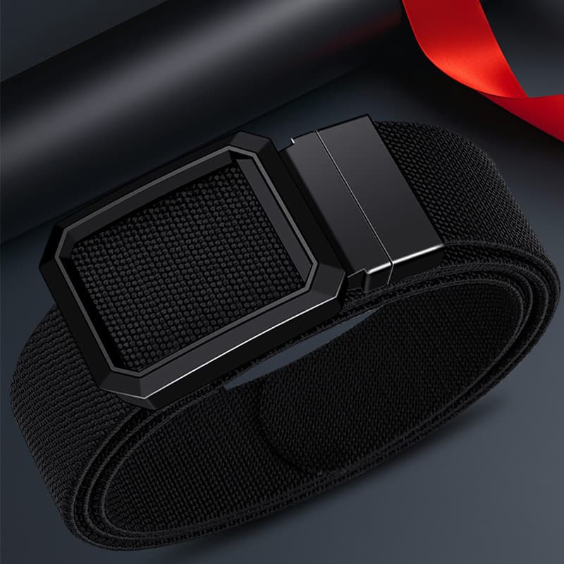 Novo cinto de fivela automática masculino na moda All-Match sem perfuração Jeans de treinamento militar masculino