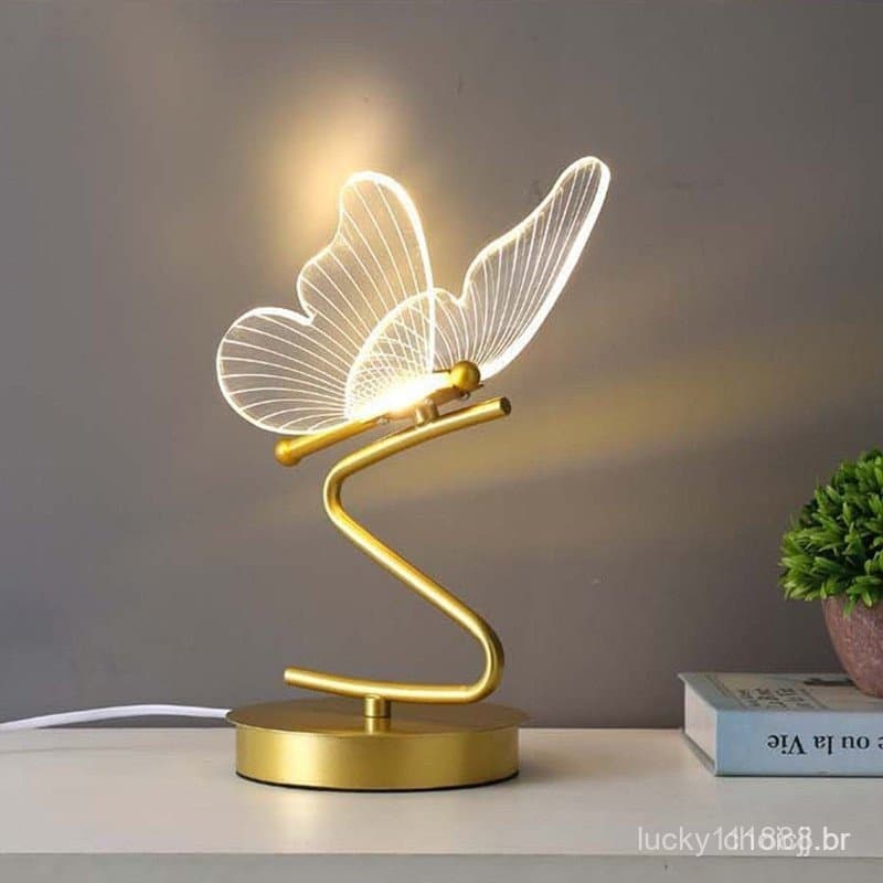 Abajur LED Escandinavo Iluminação Interna para Casa Decoração de Botão Quarto Sala de Estar Sala de Jantar Borboleta