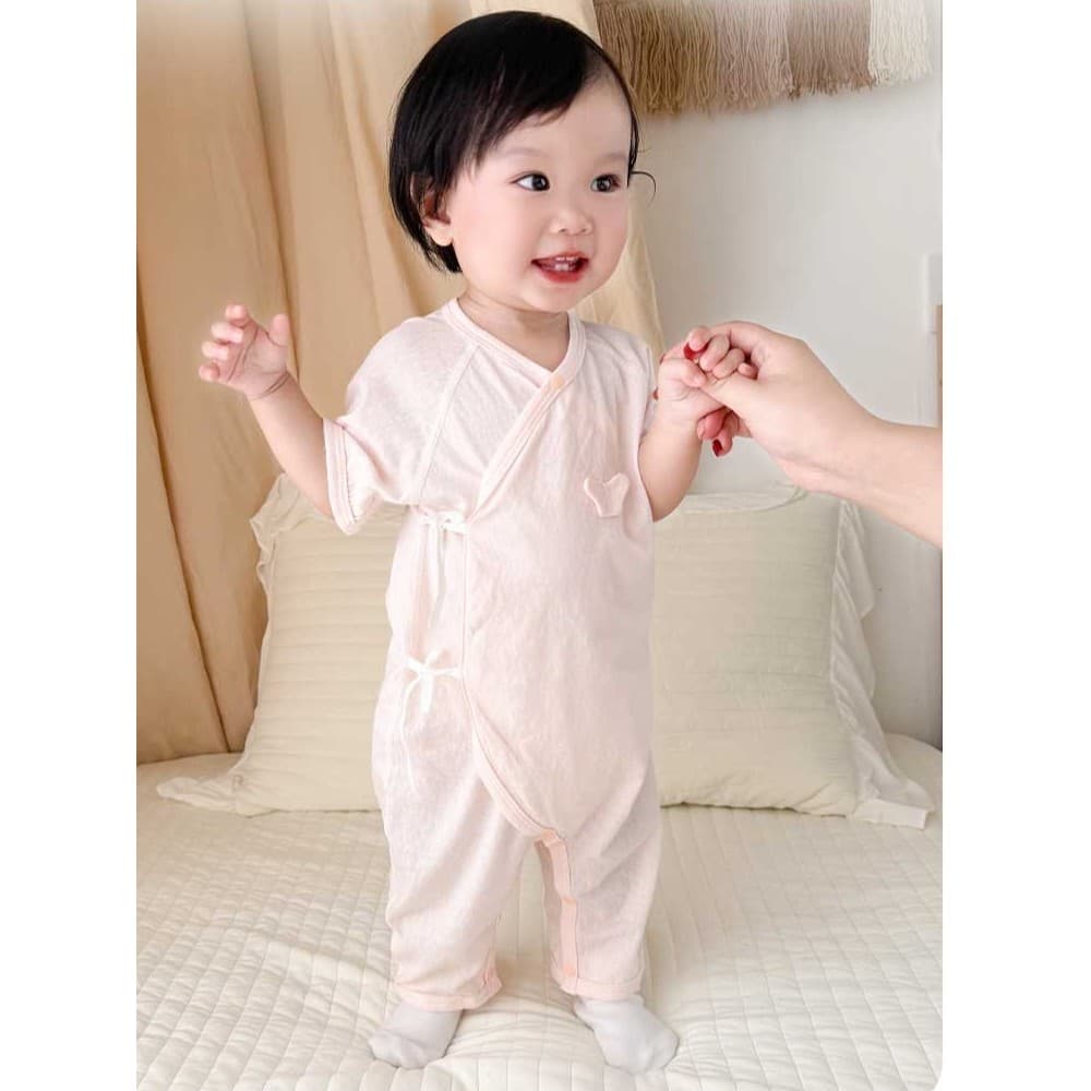 Camélia bebê macacão verão fino calças de manga curta dupla camada proteção da barriga borboleta roupas masculino Fema