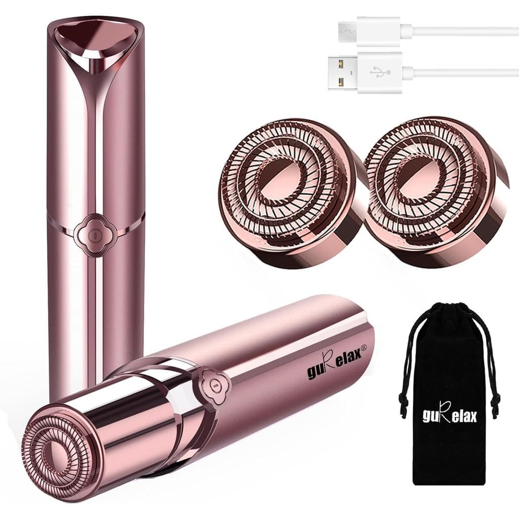 Removedor de Pelos Faciais para Mulheres, Elétrico, Indolor, Recarregável, para Rosto, Lábios e Queixo, com 2 Cabeças Su