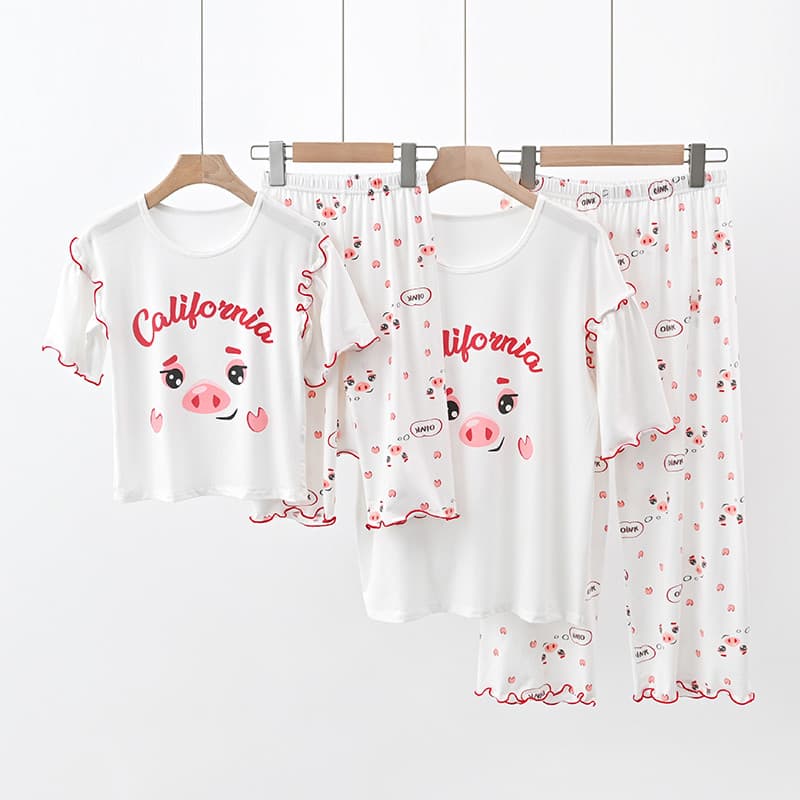 79574 Liquidação Estoque Infantil Fungus Edge Home Suit Meninas Mo Pijama de Algodão Pijama C