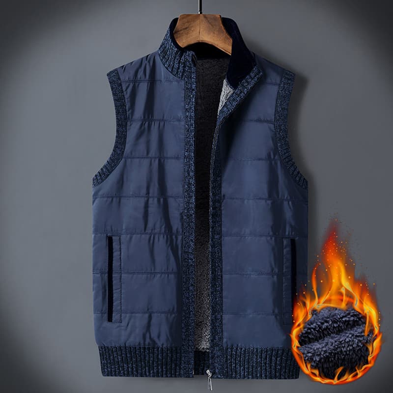 K malhas colete masculino colete jaqueta sem mangas camisola outono inverno forro de lã engrossado Cardigan colete exter
