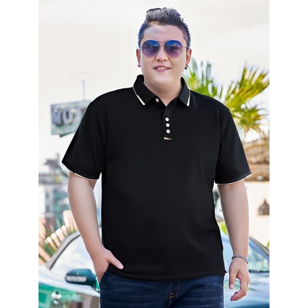 2025 verão masculino Plus Size POLO novo estilo de manga curta lapela Casual algodão meia manga camiseta nicho