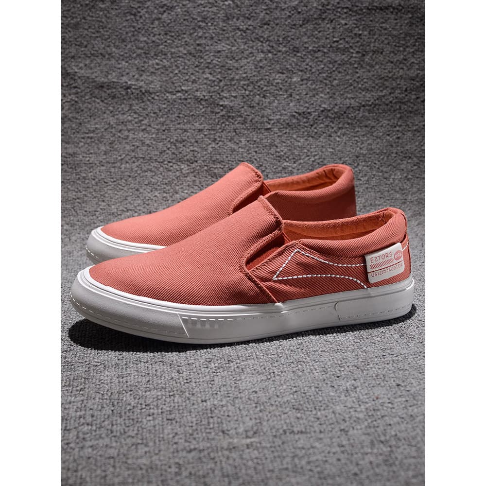 Sapatos de lona masculinos primavera outono respirável um Pedal preguiçoso sapatos masculinos de cano baixo sola macia t