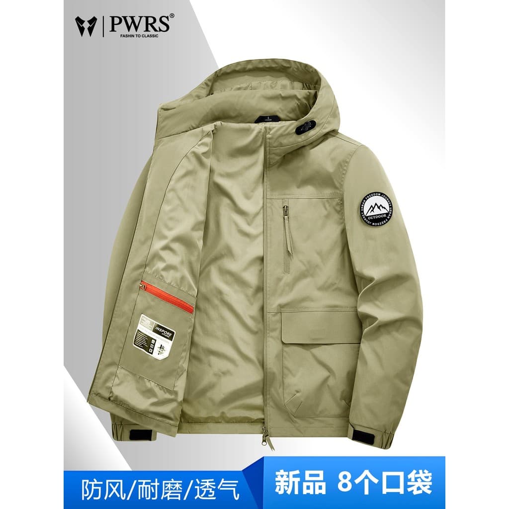 Jaqueta masculina primavera 2026 novo estilo jaqueta ao ar livre Workwear esportes Multi-bolso à prova de vento impermeá