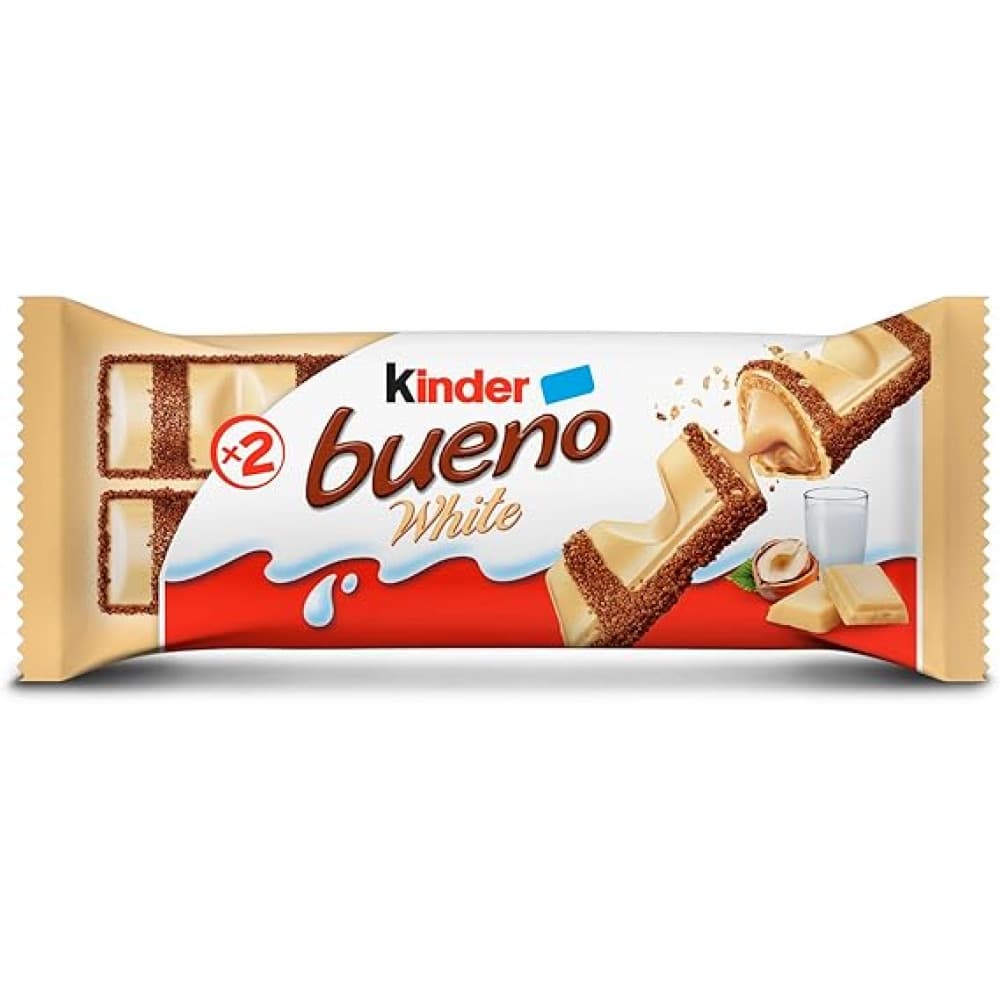 Chocolate Kinder Bueno White Leite e Avelãs Contém 39g