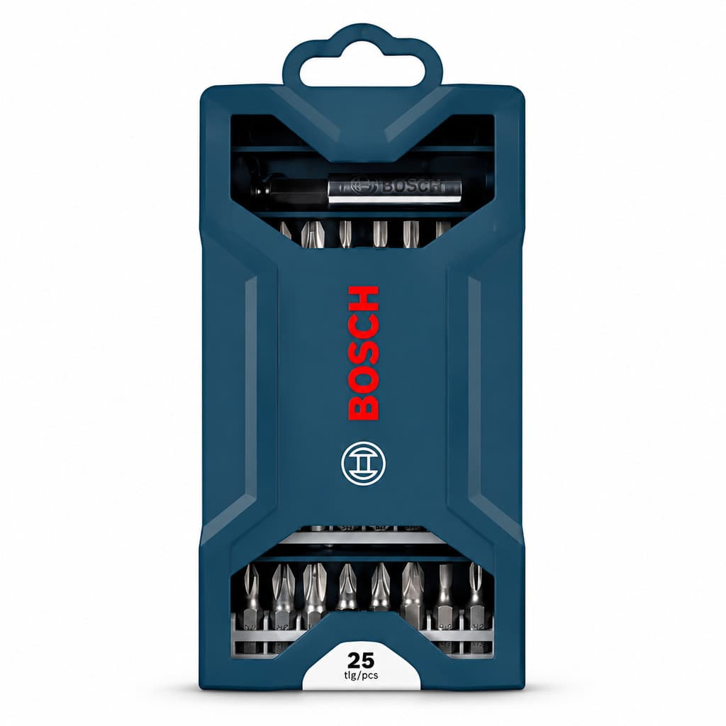 Kit Bits Bosch Mini X-Line com 25pç Phillips Fenda PoziDriv Allen Torx