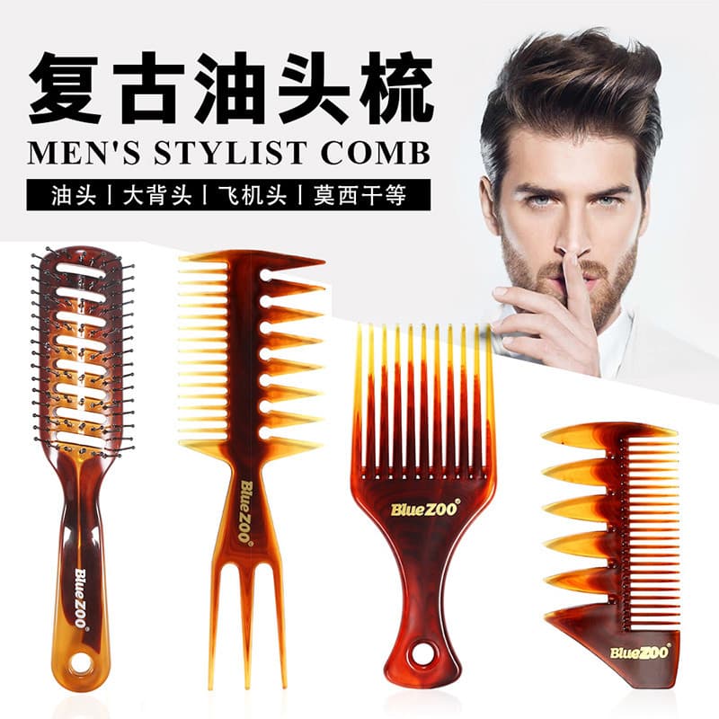 Homens cabeça traseira avião cabeça fofo estilo costelas pente textura estilo óleo cabeça pente feminino cabelo encaraco