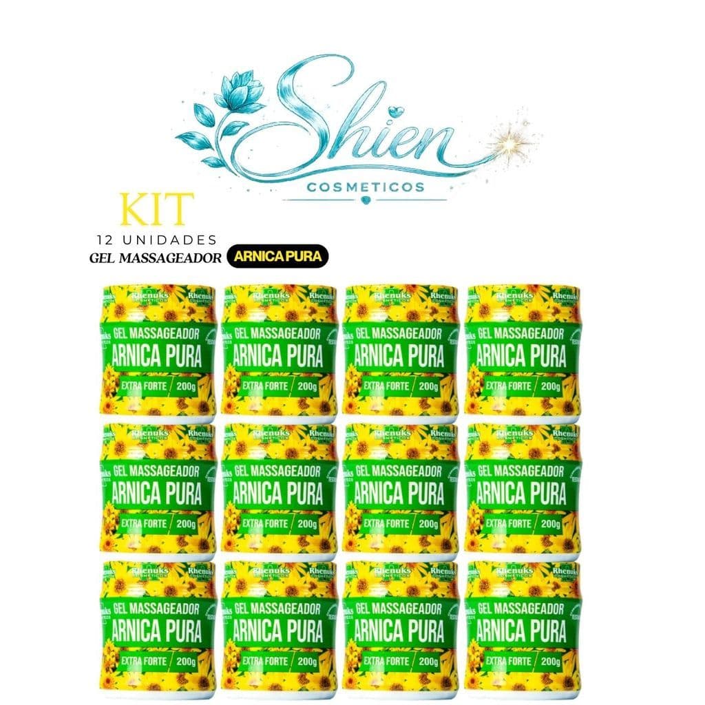 Kit 12 Unidades Gel Massageador Arnica Pura  - Rhenuks (Afilhado)