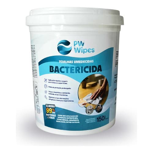 Balde Toalhas Umedecidas Bactericida