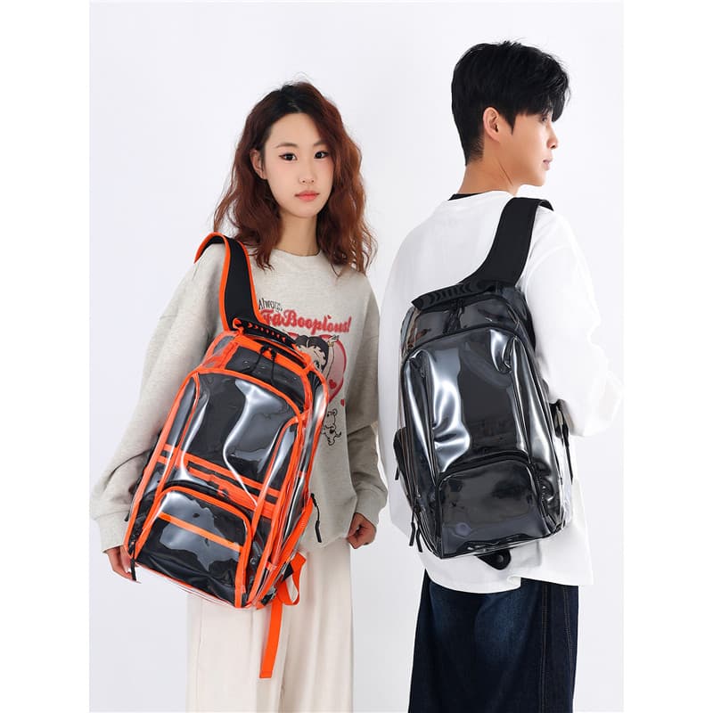 Verão novo estilo mochila transparente moda feminina grande capacidade à prova dwaterproof água PVC mochila masculino es