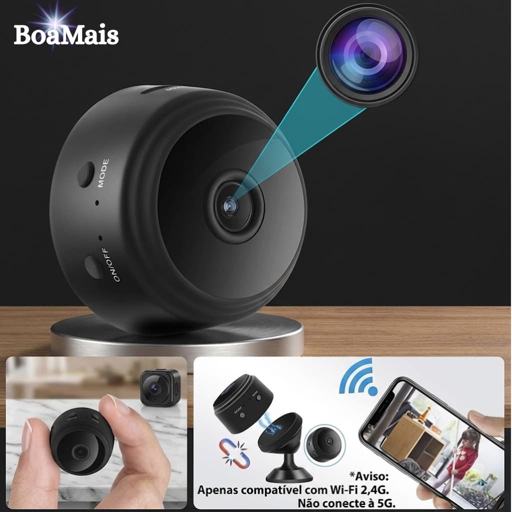 Câmera A9 Mini HD Sensor De WIFI Grava Em Cartão de Memória Com Suporte Para Encaixe Envio Imediato