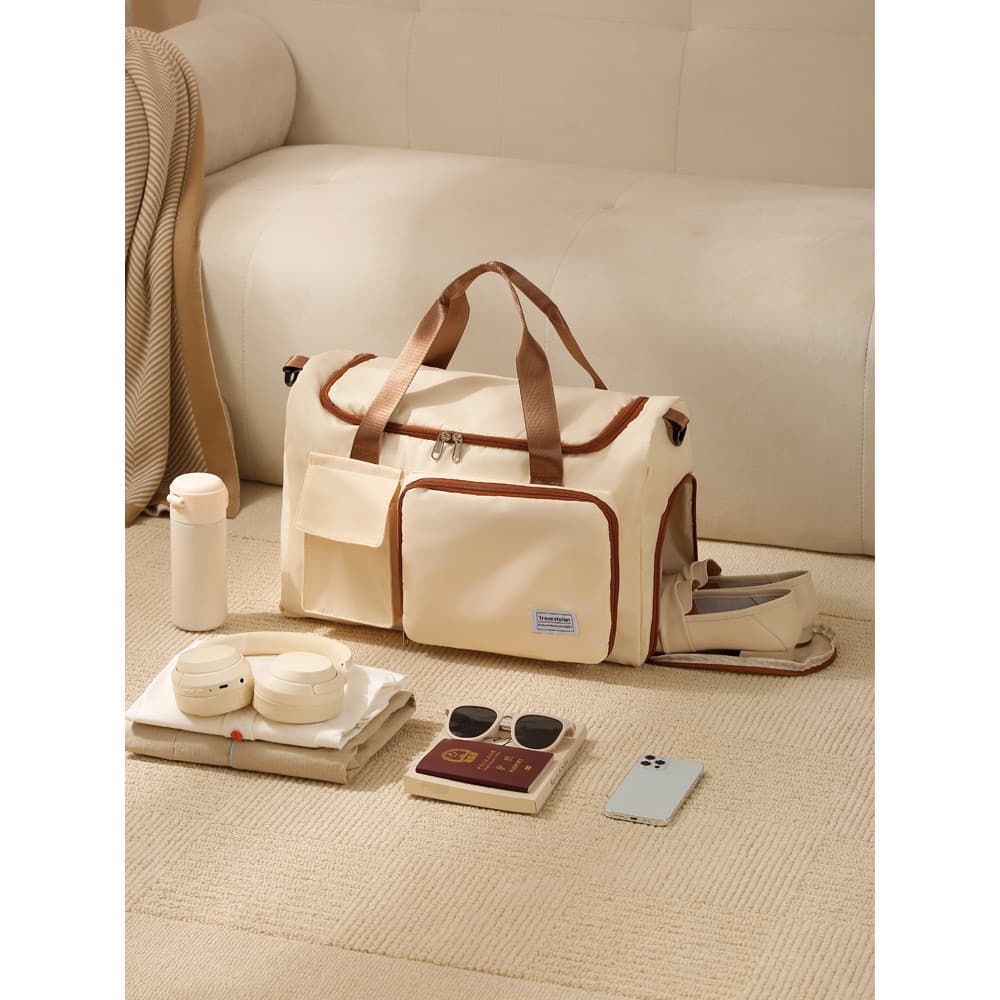 Bolsa de viagem dobrável, grande capacidade, esportiva feminina, academia, curta distância, viagem de negócios, bolsa de