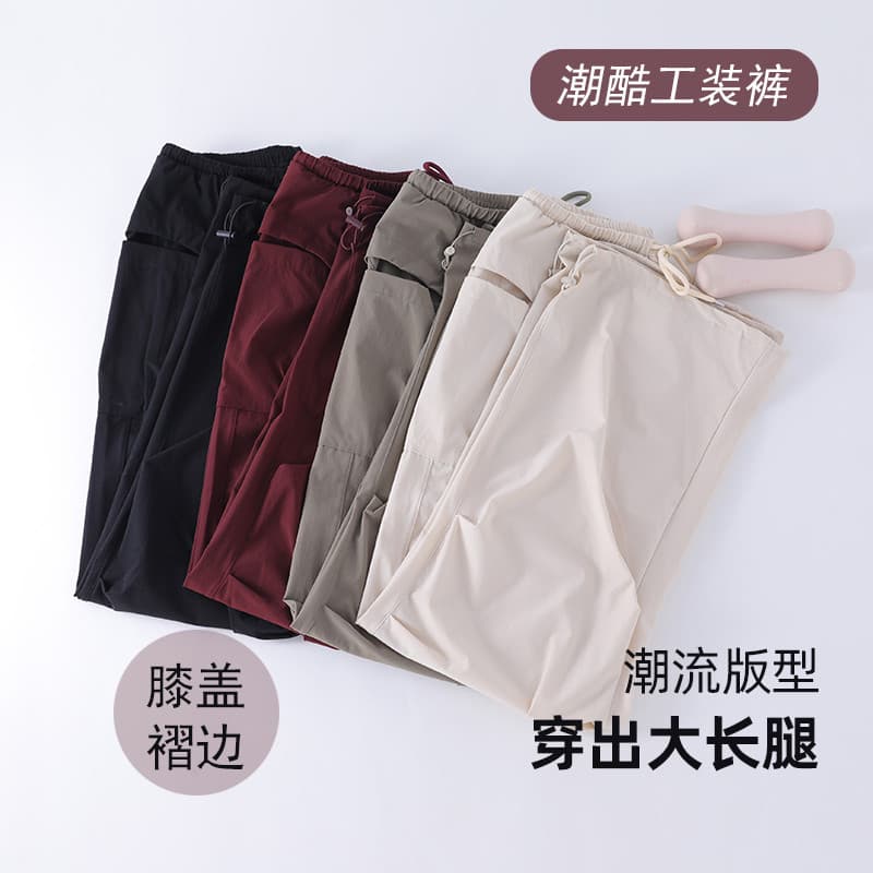 Outono novo estilo macacão feminino caminhadas ao ar livre caminhadas americano Retro calças de perna larga de secagem r