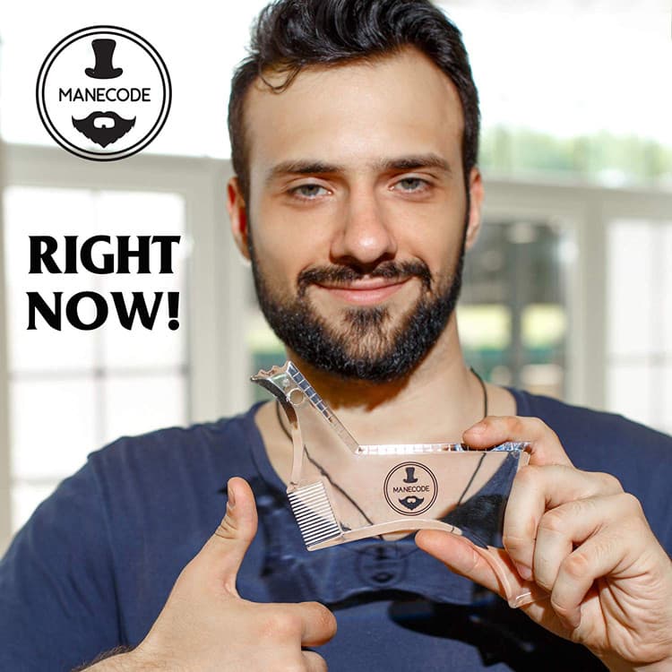 Modelador de barba elegante masculino costeletas barba estilo modelo ferramenta único corte de cabelo pente aparar barba