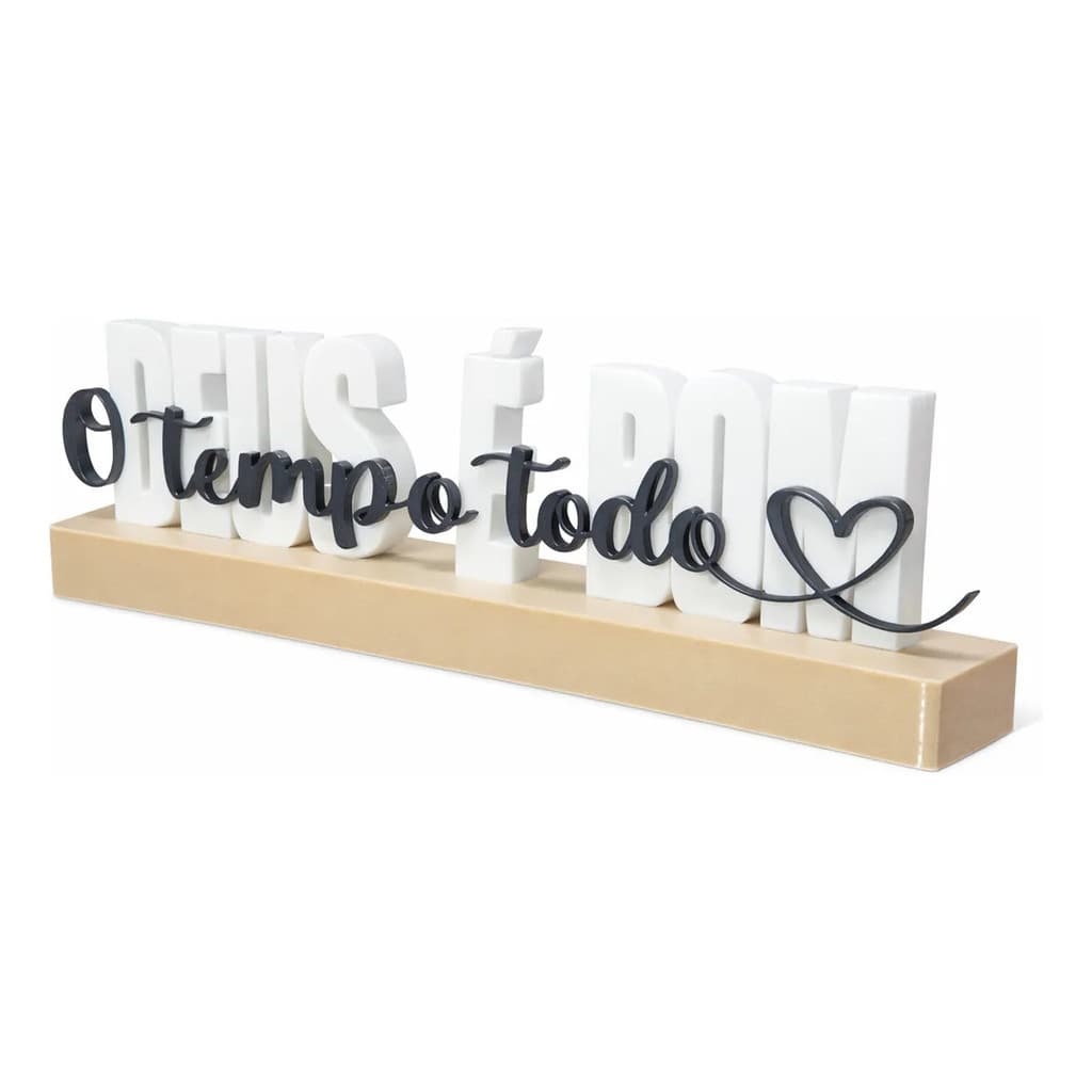 Enfeite Decorativo Deus É Bom O Tempo Todo Moderno 22cm