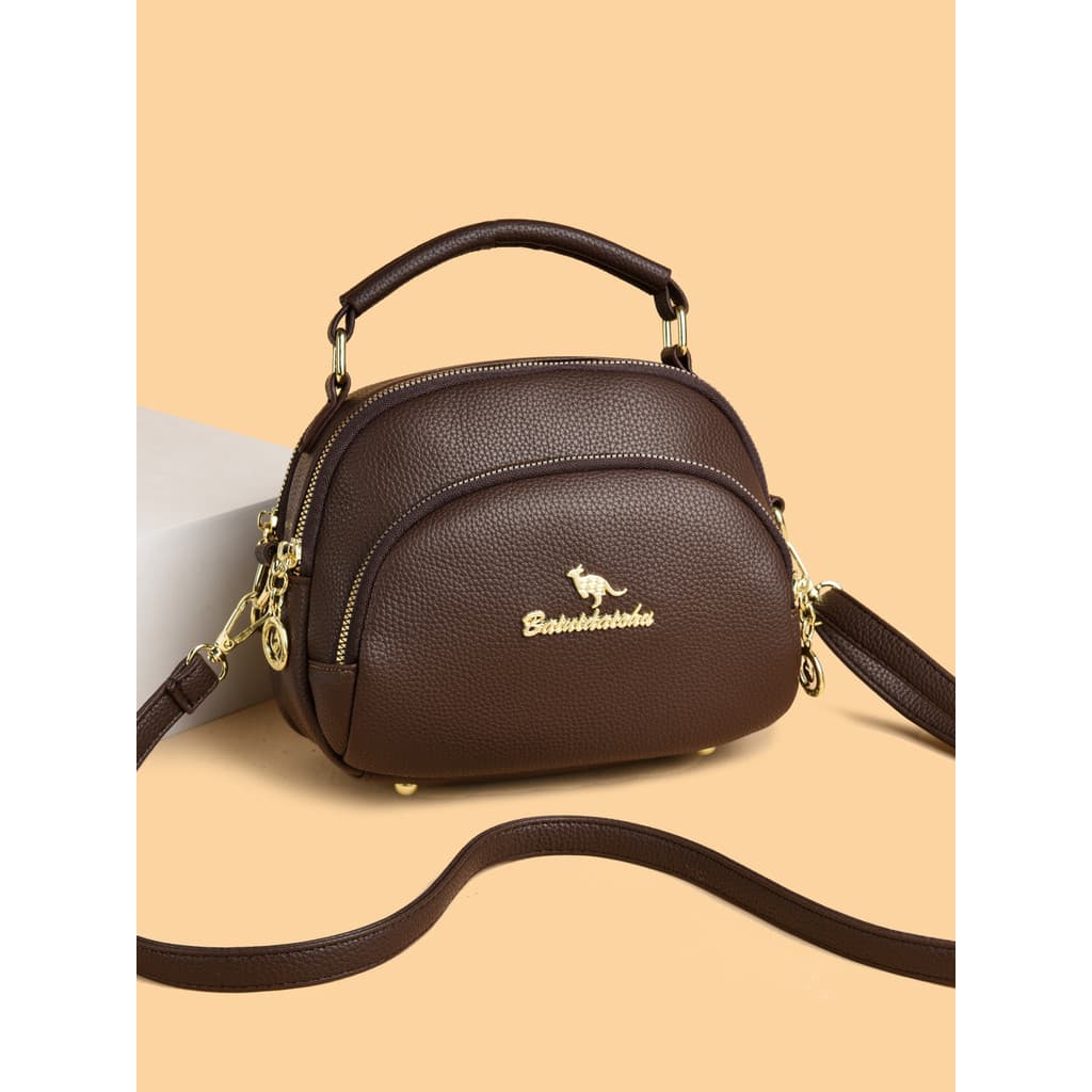 Luo Botu Bolsa Feminina de Couro Genuíno 2026 Novo Estilo Bolsa Shell Portátil Cross-body Grande Capacidade Três Camadas