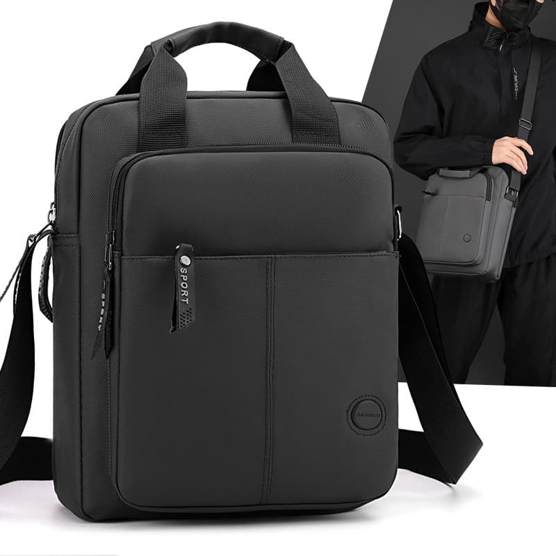 Bolsa masculina bolsa de ombro Casual bolsa mensageiro simples de grande capacidade bolsa masculina Vertical negócios Co