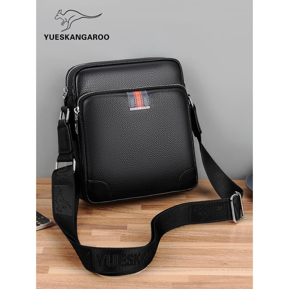 2026 novo estilo bolsa de ombro masculina couro genuíno bolsa Casual primeira camada de couro bolsa mensageiro de negóci