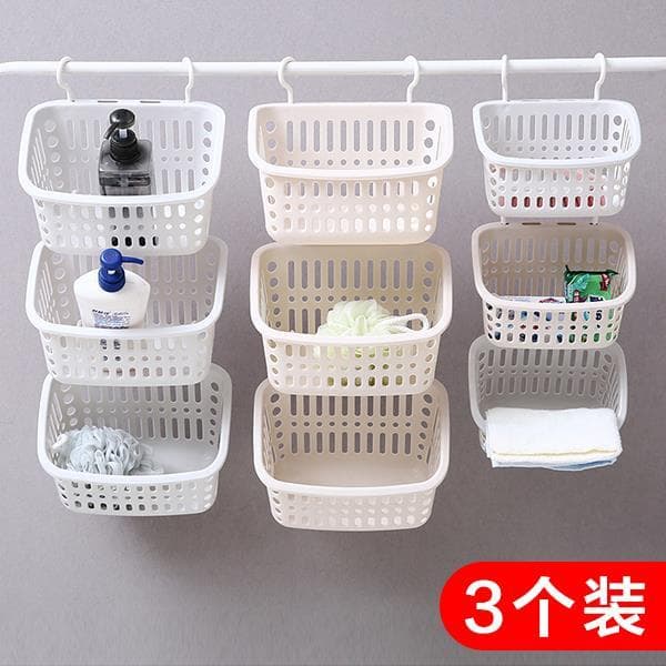 Cesta de armazenamento pendurável, cesta suspensa para banheiro, plástico doméstico, cozinha, banheiro, cesta de armazen
