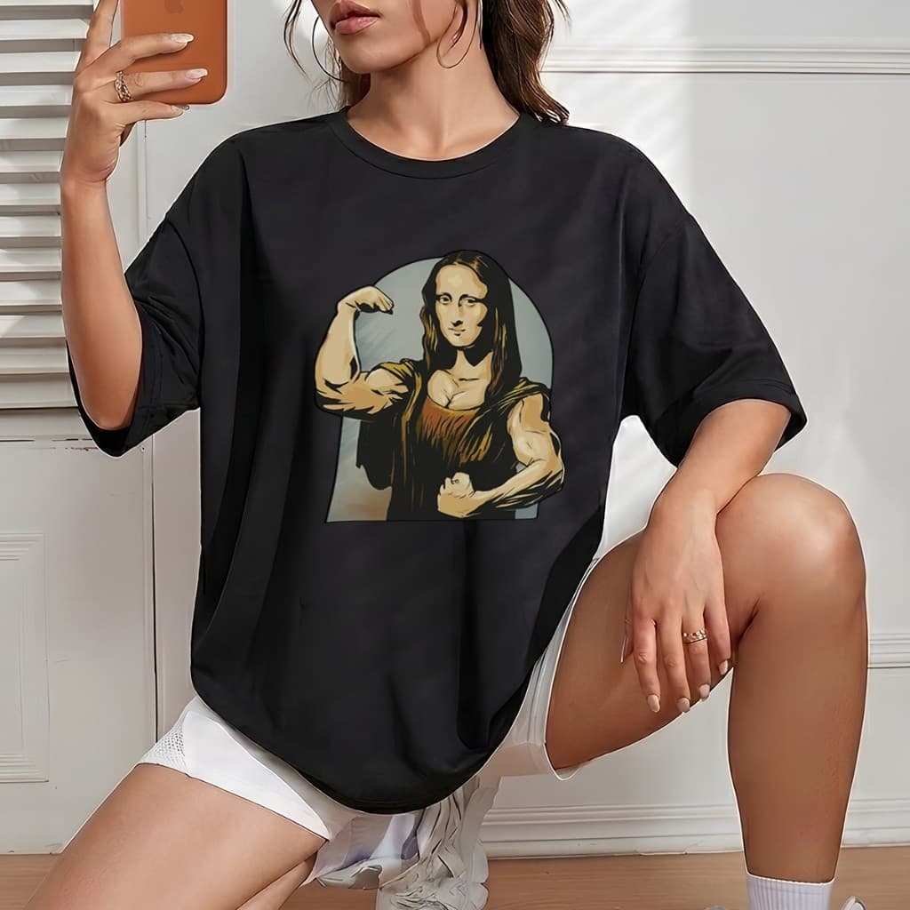 Camiseta Feminino Academia Fitness Monalisa Maromba Camisa 100% Algodão Envio Rápido!