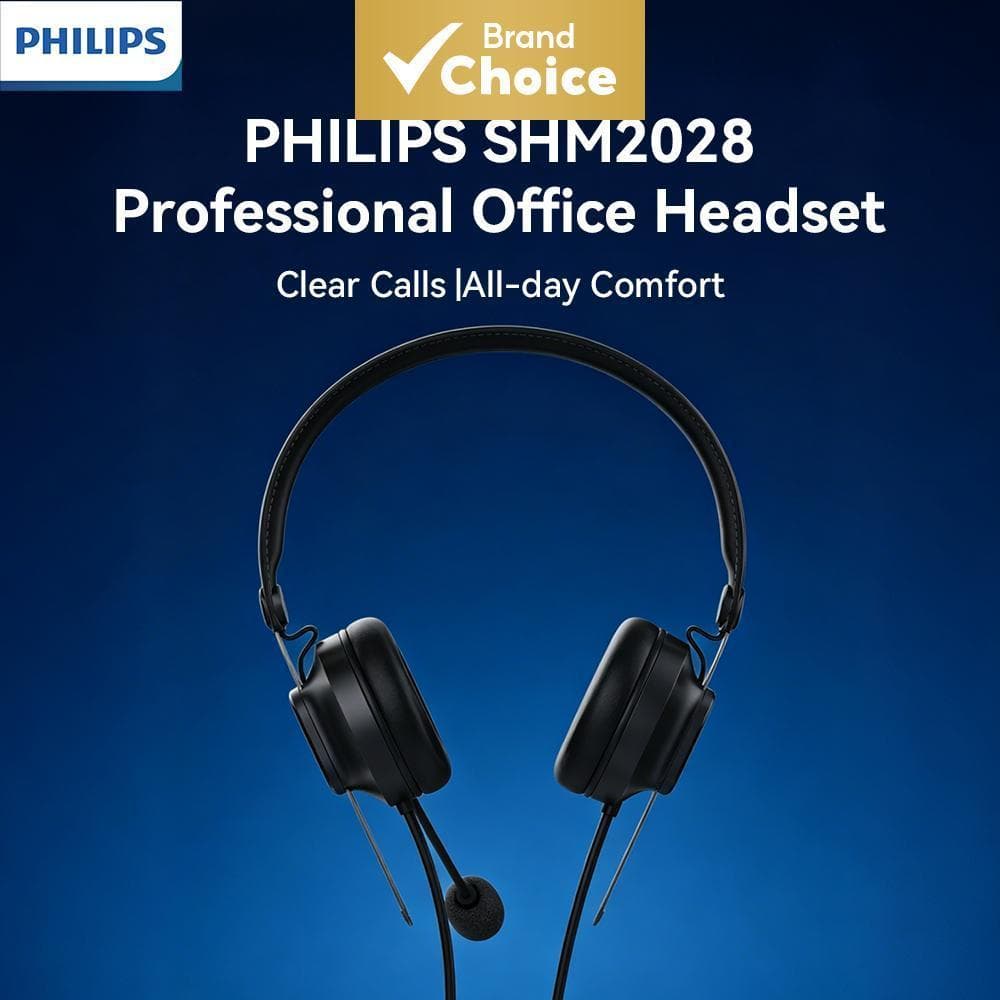 Philips SHM2028 Fones De Ouvido Com Fio E Microfone Cancelamento De Ruído Intra-Auriculares Leve Confortável PC Laptop C
