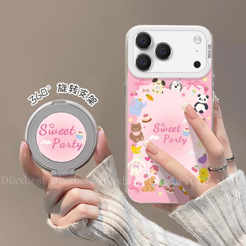 Sweetheart Party Adequado para capa de telefone oppoa97 5g Novo estilo a96 giratório A93S Suporte a72 fosco a58 colorido