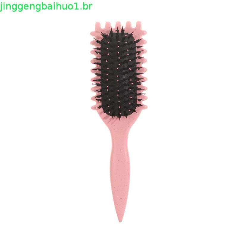 2024 Mais Recente Escova De Modelagem De Cabelo Encaracolado Com Cerdas De Javali Para Definição E Cachos-Presente Mulh