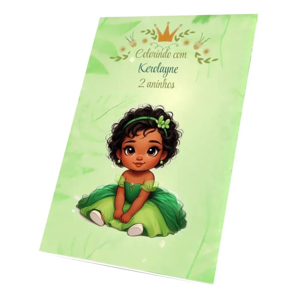 Kit Livrinhos Para Colorir A Princesa E O Sapo Lembrancinha de Aniversário com Nome e Idade