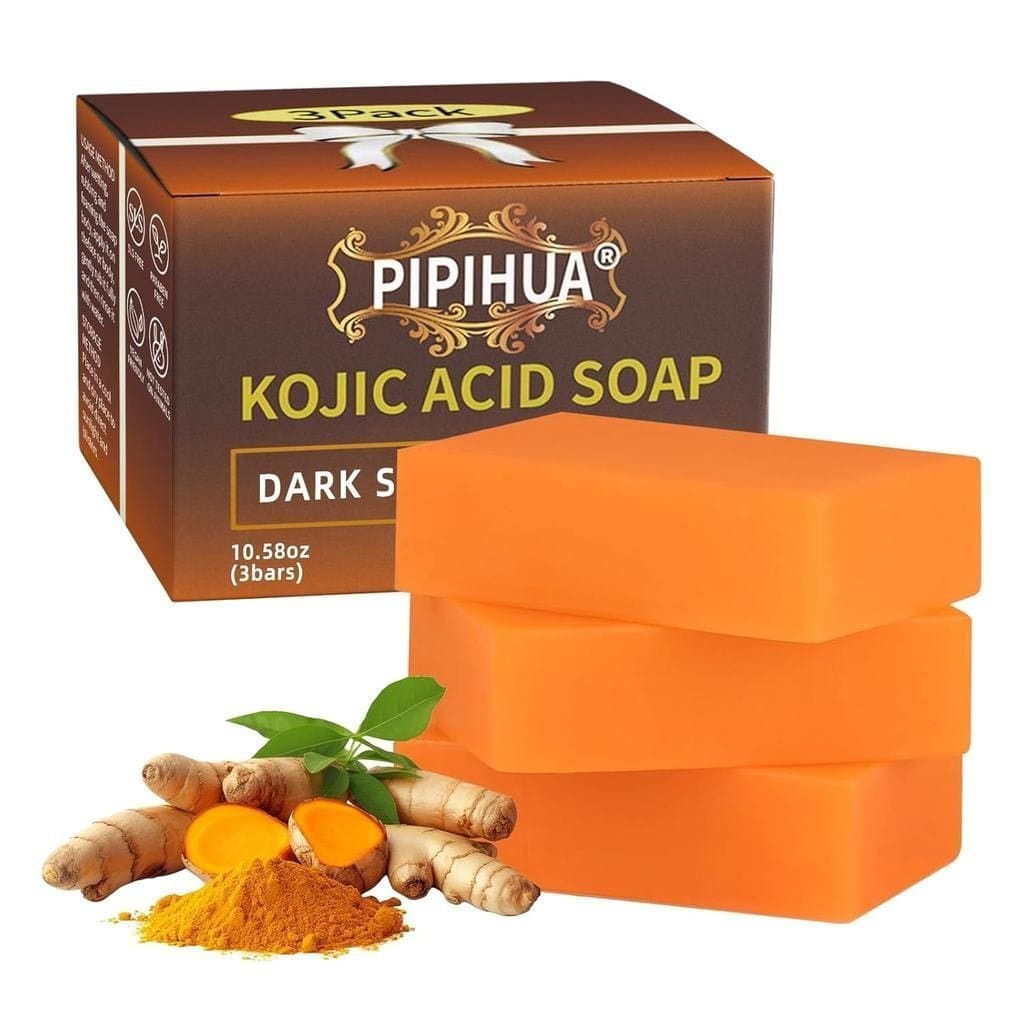 Sabonete de Ácido Kójico PIPIHUA - Sabonete de Cúrcuma com Cúrcuma, Limão, Colágeno, Ácido Hialurônico e Glutationa