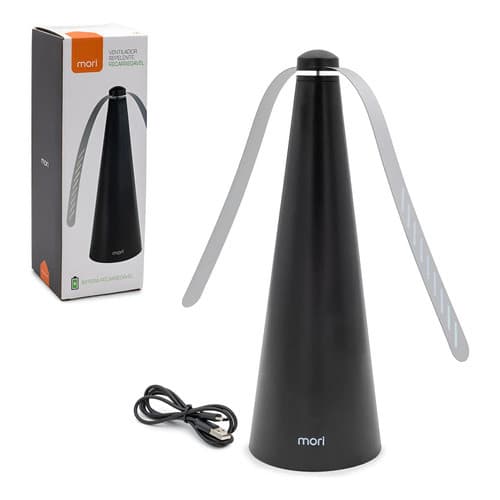 Ventilador Repelente Afasta Moscas Usb Portátil 39 Cm Preto Prata Plástico