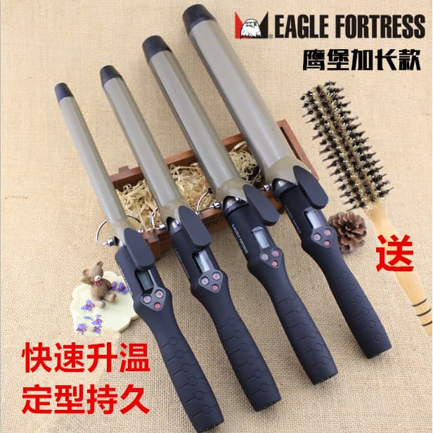 Eagle Castle Big Curling Iron Hair Salon Uso profissional Ferro de ondulação estendido Big Wave Pêra Flower Head não mac
