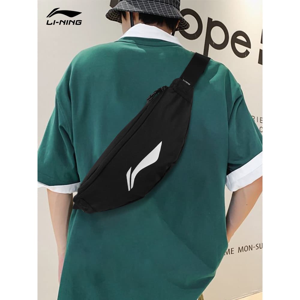 Li Ning Bolsa Mensageiro Bolsa de Ombro Masculina Street Wear Bolsa de Peito Japonesa Casual Masculina Bolsa de Ombro Es
