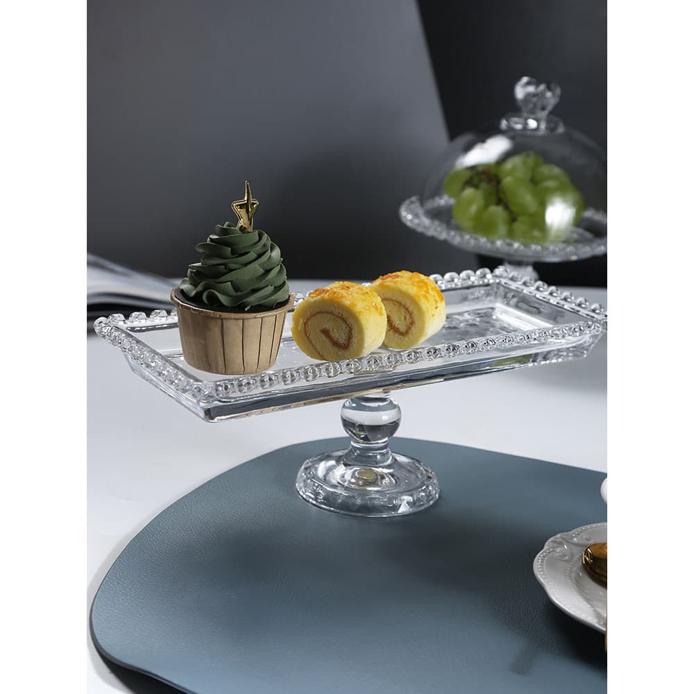Nordic amor capa de vidro de pés altos placa de frutas transparente bolo sobremesa prato sobremesa mesa criativo exposit
