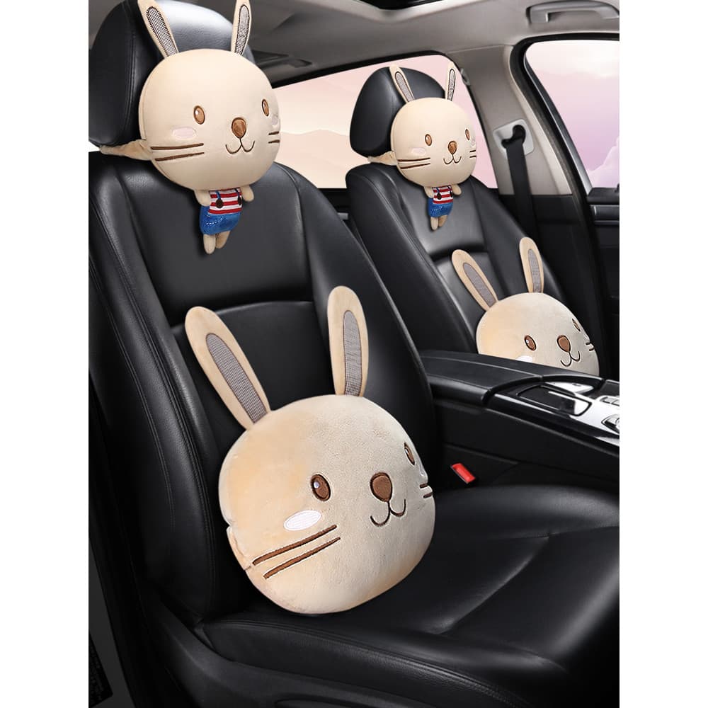 Encosto de cabeça do carro travesseiro de pescoço par bonito travesseiro de carro almofada de assento de carro dos desen