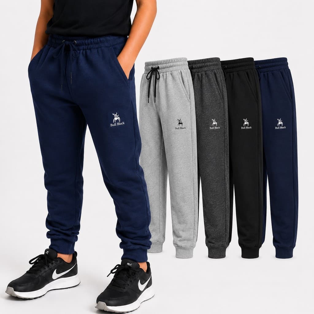 KIT 2 Calças Moletom Infantil Jogger Masculino Menino Frio Inverno Apeluciada com Punho