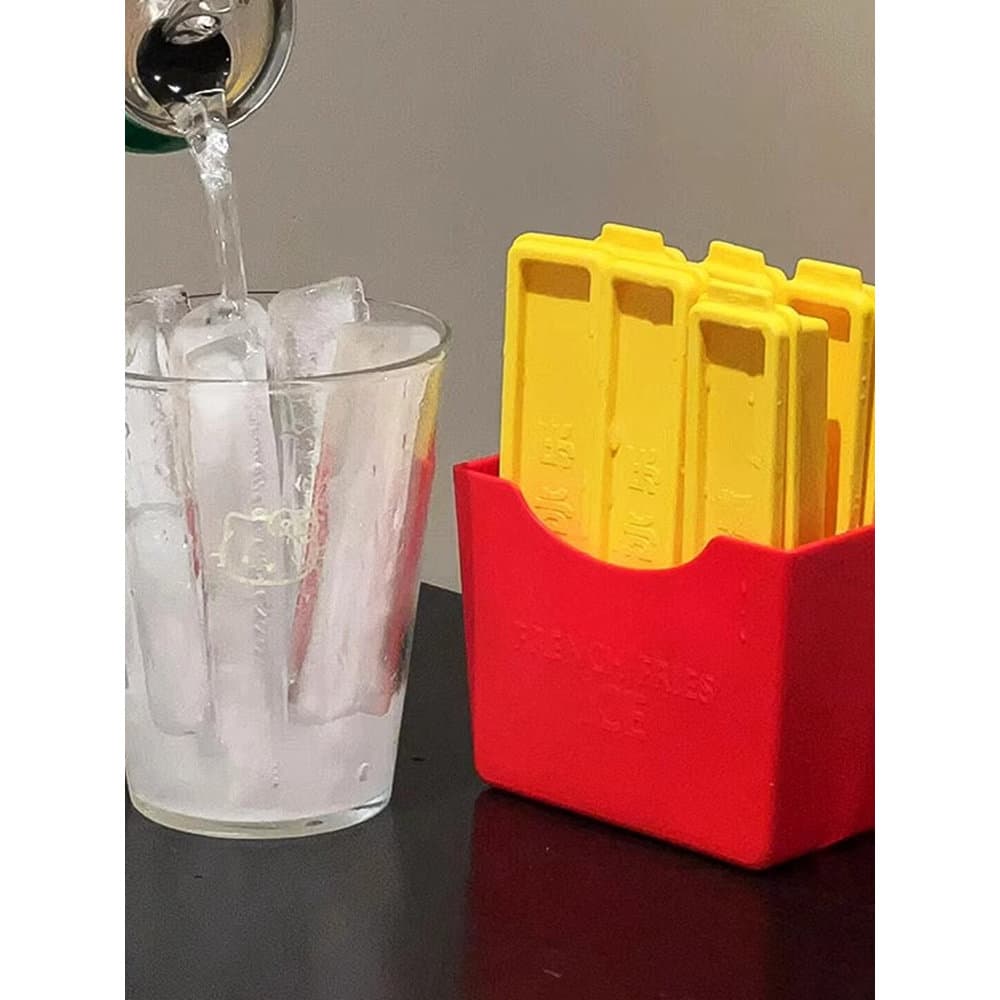 Bandeja de gelo para batatas fritas, adesivos magnéticos para geladeira, cubo de gelo, caixa de gelo, bebidas caseiras,