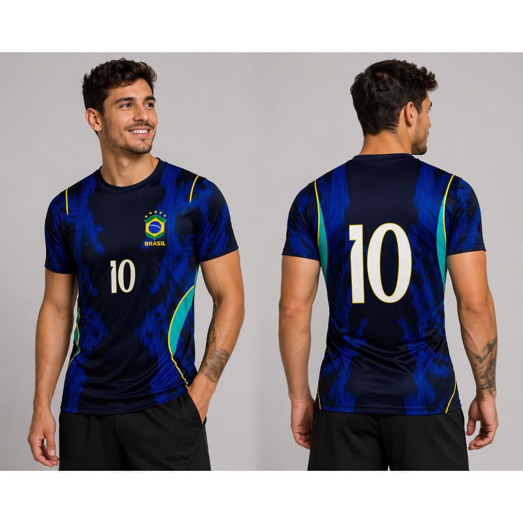 Camisa Brasil Masculina Seleção Brasileira Futebol Esportiva Casual Academia Torcedor