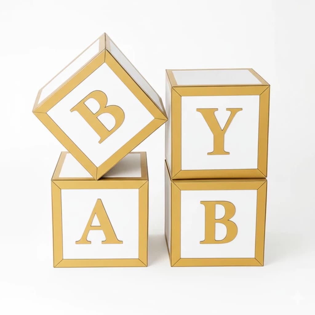 Kit 4 Cubos Baby 20x20 Decoração Festa Infantil Desmontável MDF