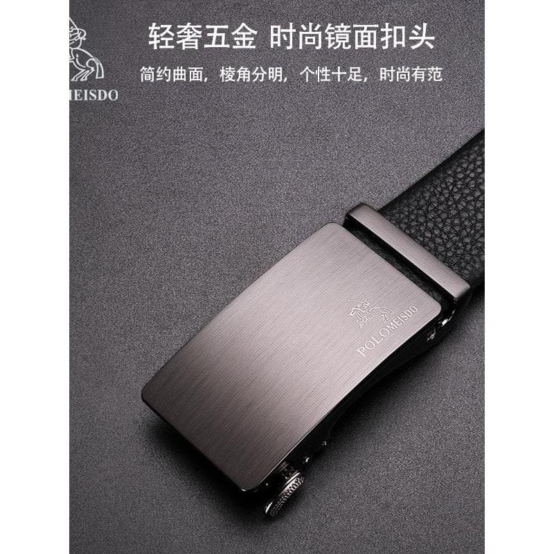 Genuíno Paul Messide cinto masculino de couro genuíno fivela automática cinto High-End Formal estilo de negócios present